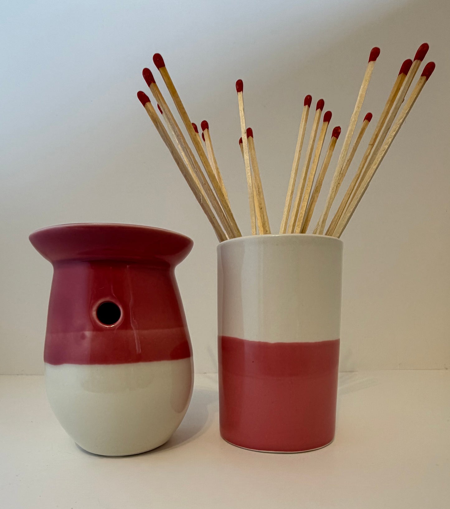 Summer Handcrafted Ceramic Matchstick Vase / Wax Melt Burner Set