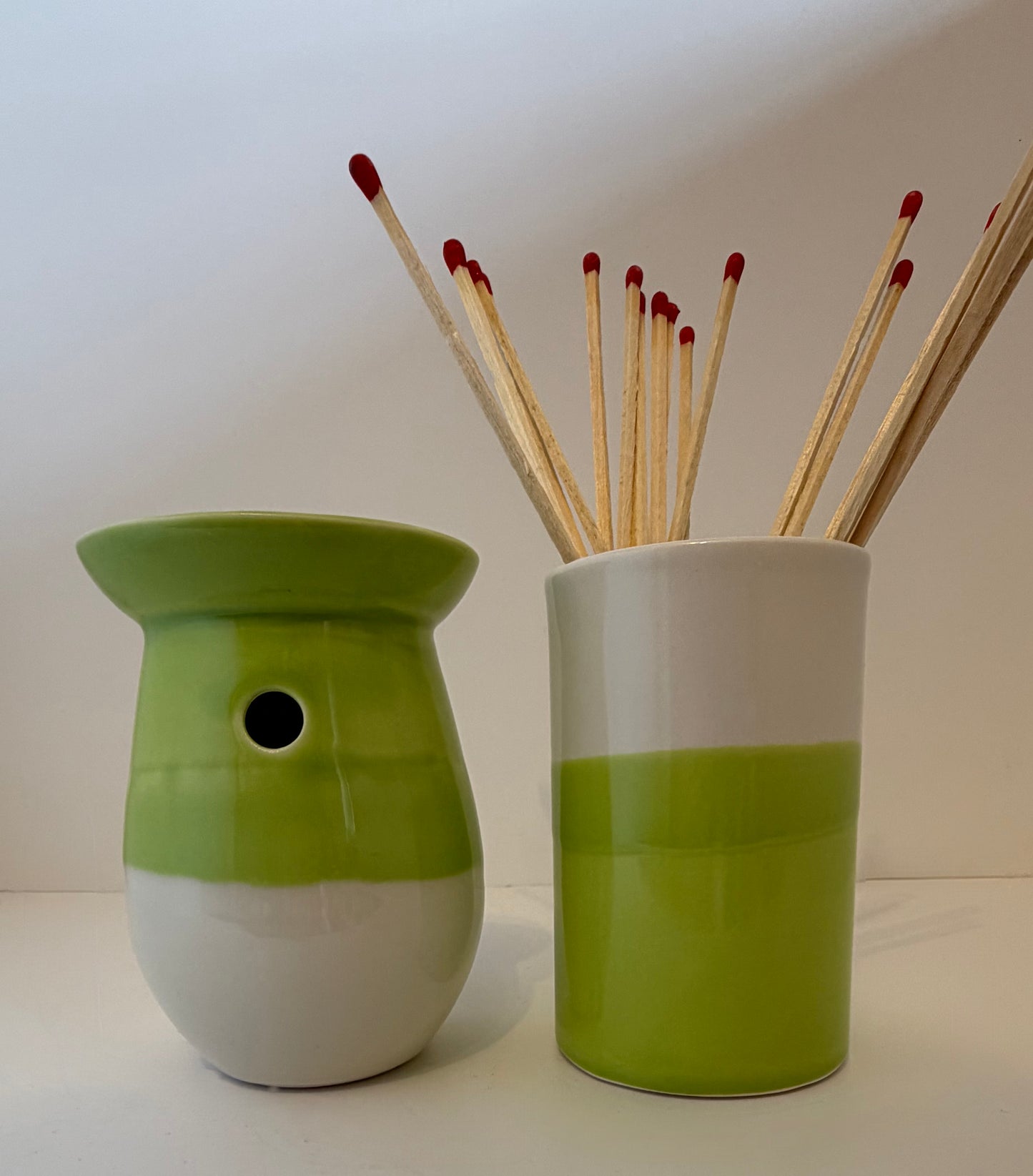 Summer Handcrafted Ceramic Matchstick Vase / Wax Melt Burner Set