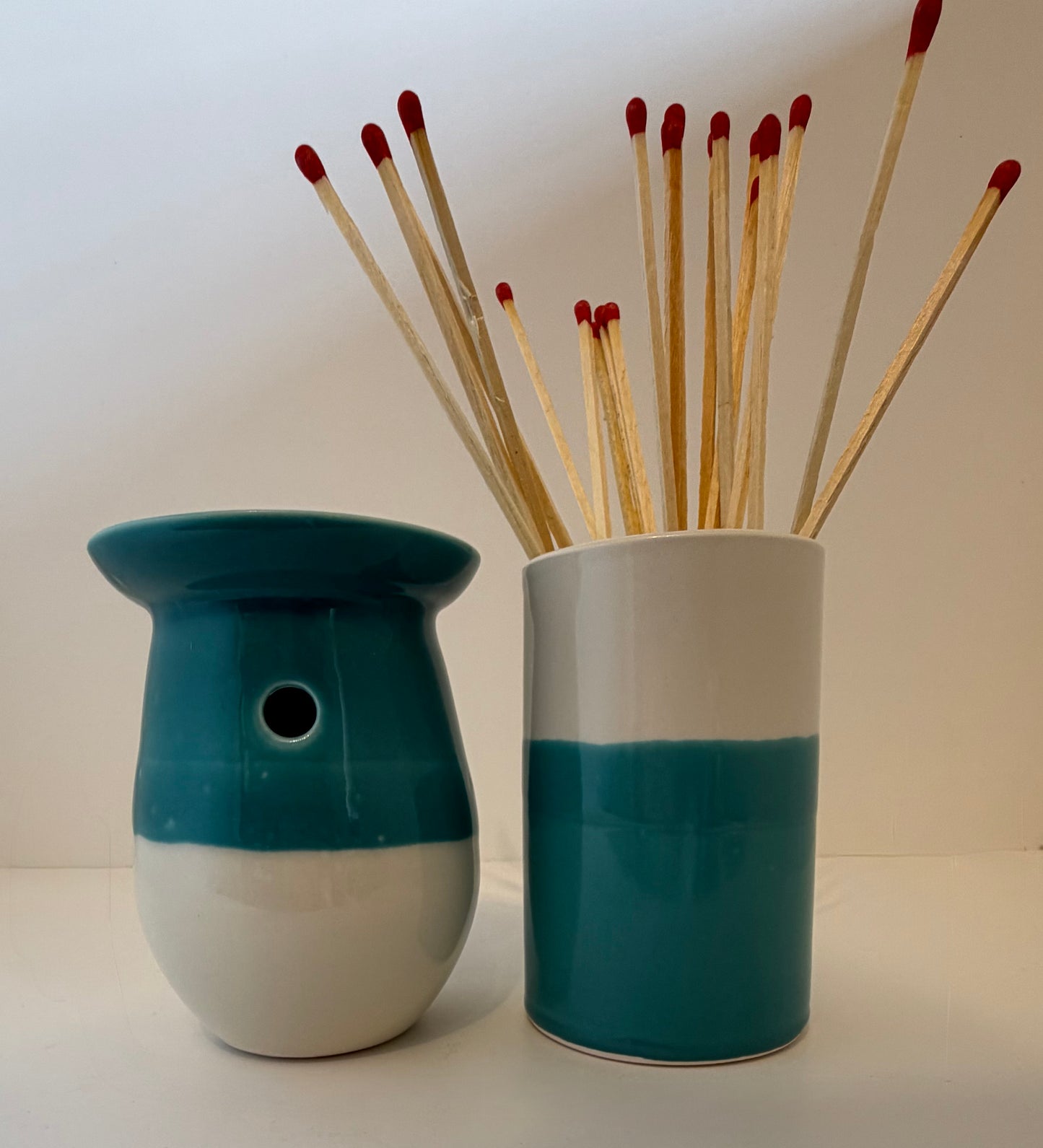 Summer Handcrafted Ceramic Matchstick Vase / Wax Melt Burner Set